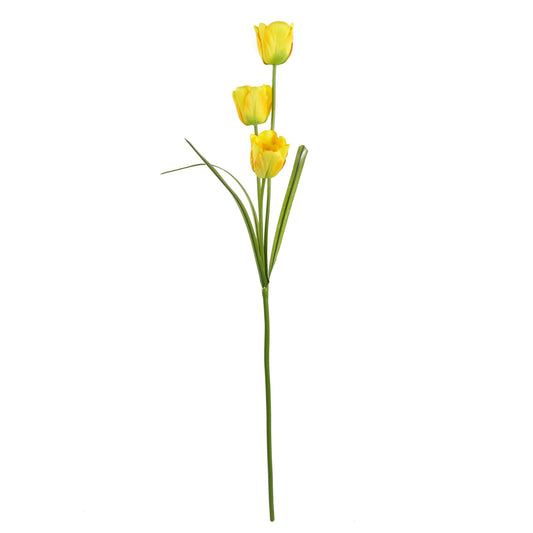 80cm Artificial Tulip Yellow Stem – image 2