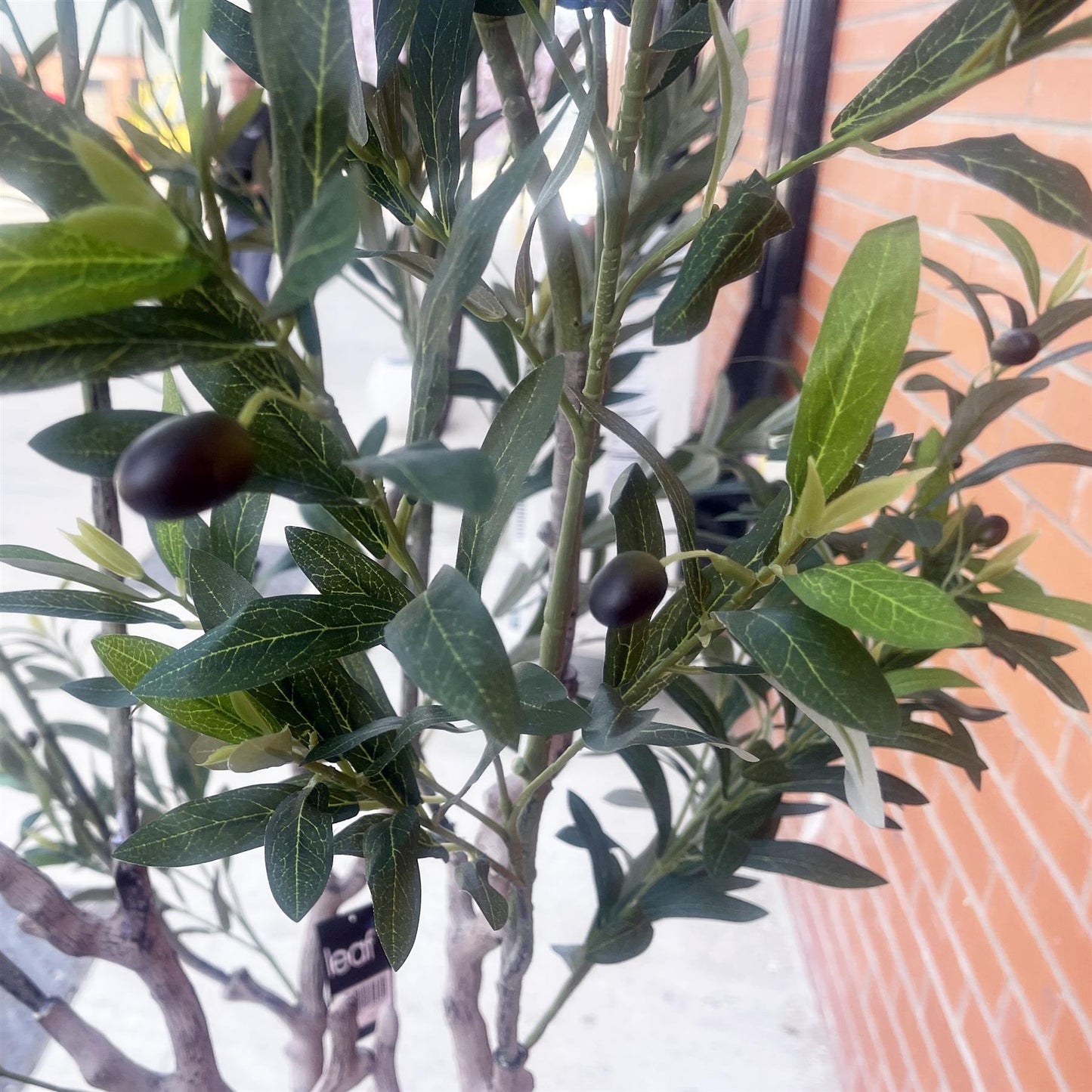 200cm XXL Artificial Olive Tree with Decorative Planter – image 7