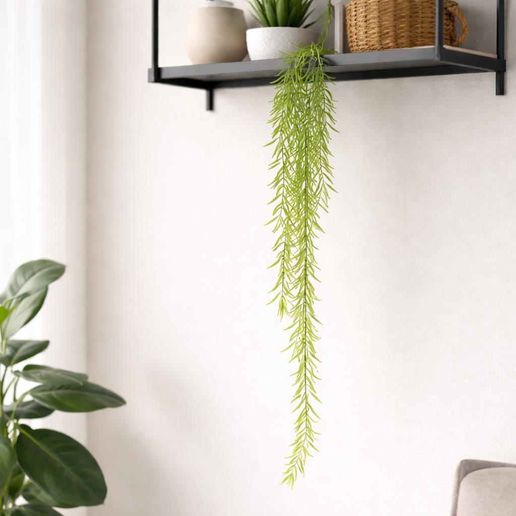 100cm Artificial Trailing Rhipsalis Hanging Plant Light Green Tips – image 5