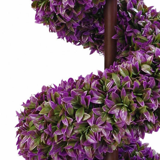 90cm Artificial Purple Large Leaf Spiral with Decorative Planter