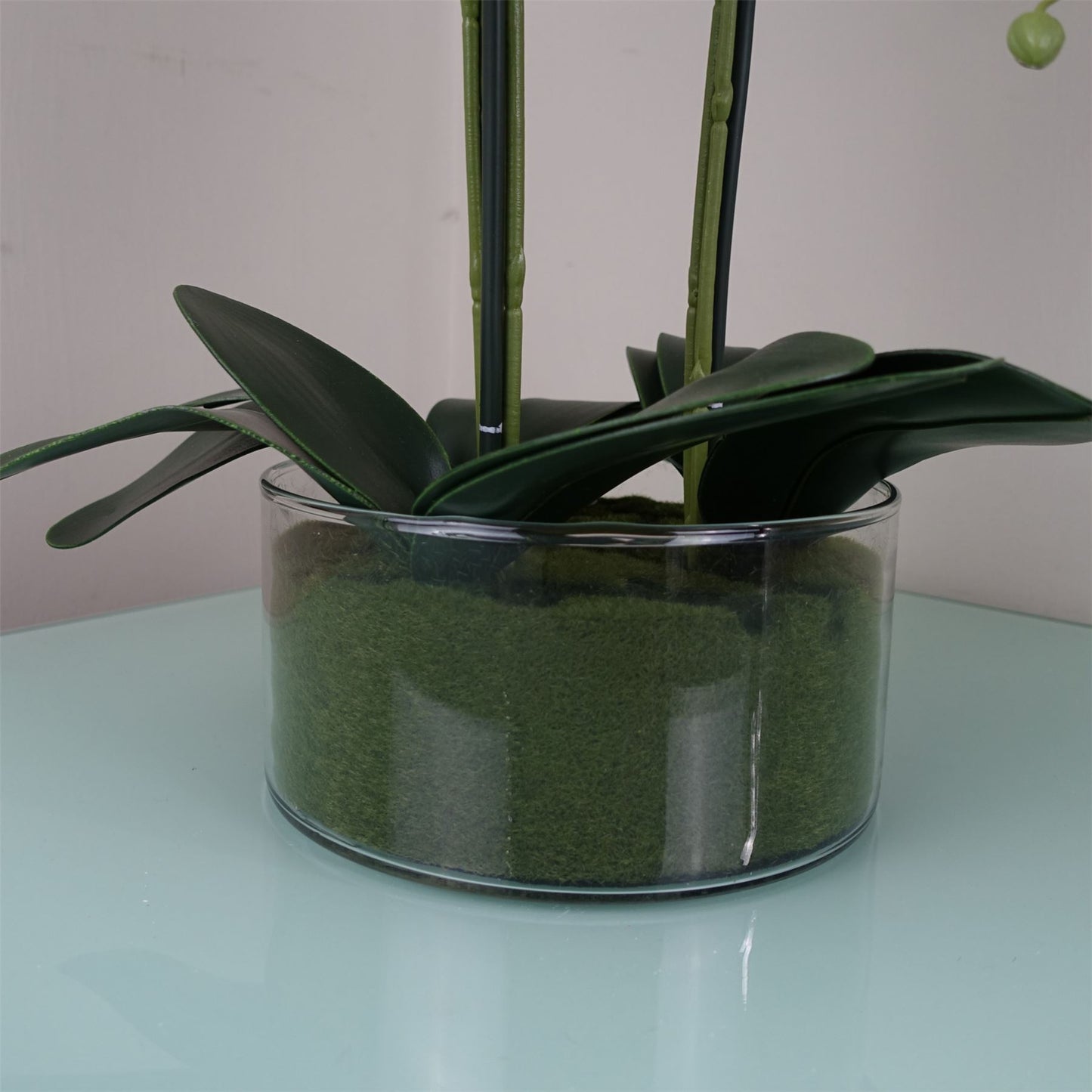 50cm Artificial Orchid with Glass Planter White – image 5