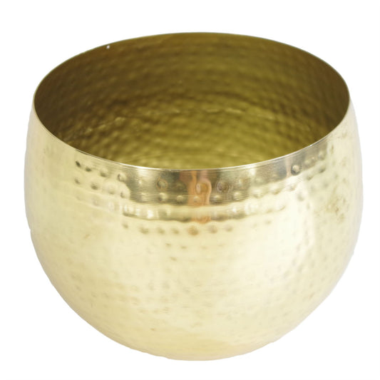 Leaf Large Planter 22 x 18cm Hammered Brass Gold Colour Straight Edge – image 2