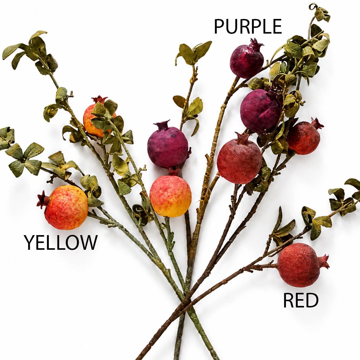 75cm Pomegranate Stem Artificial Yellow – image 6