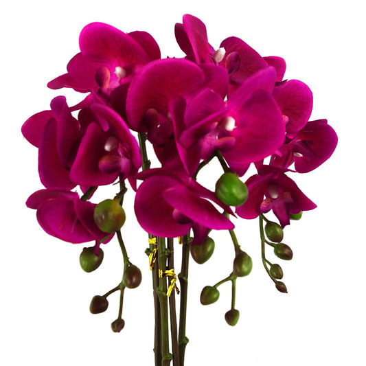 52cm Artificial Orchid Large Dark Pink Silver – image 2