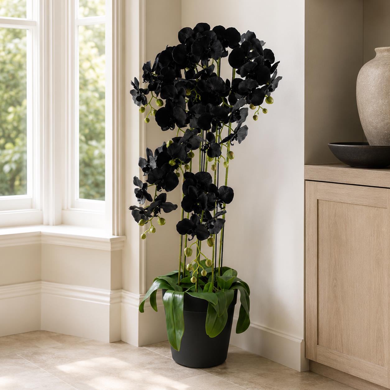 110cm Artificial Black Orchid Plant Artifcial 41 REAL TOUCH flowers – image 6