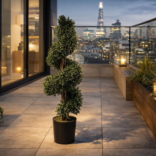 120cm Spiral Buxus Artificial Tree UV Resistant Outdoor Topiary – image 2