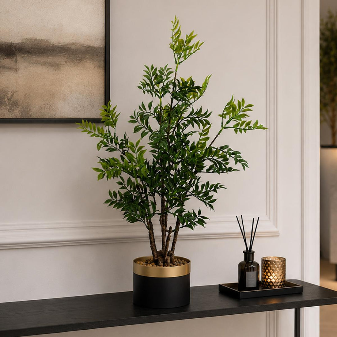 60cm Artificial Nandina Bonsai Ficus Tree — wholesale artificial plants