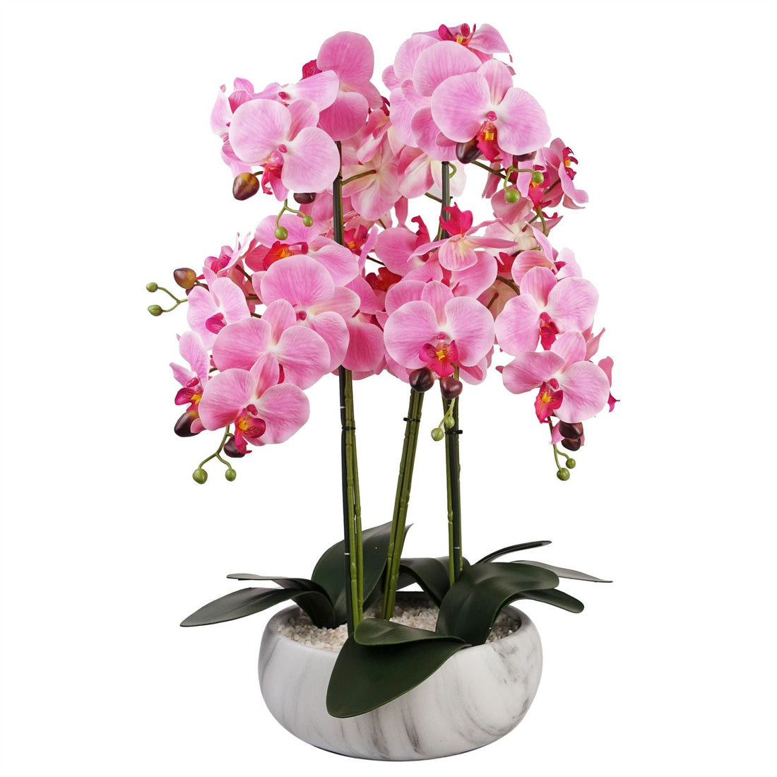 Artificial 60cm Orchid Pink Marble Effect Ceramic Planter — wholesale artificial plants