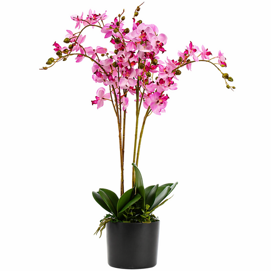 60cm Artificial Luxury Orchid Triple Stem Pink Realistic Plant — wholesale artificial plants