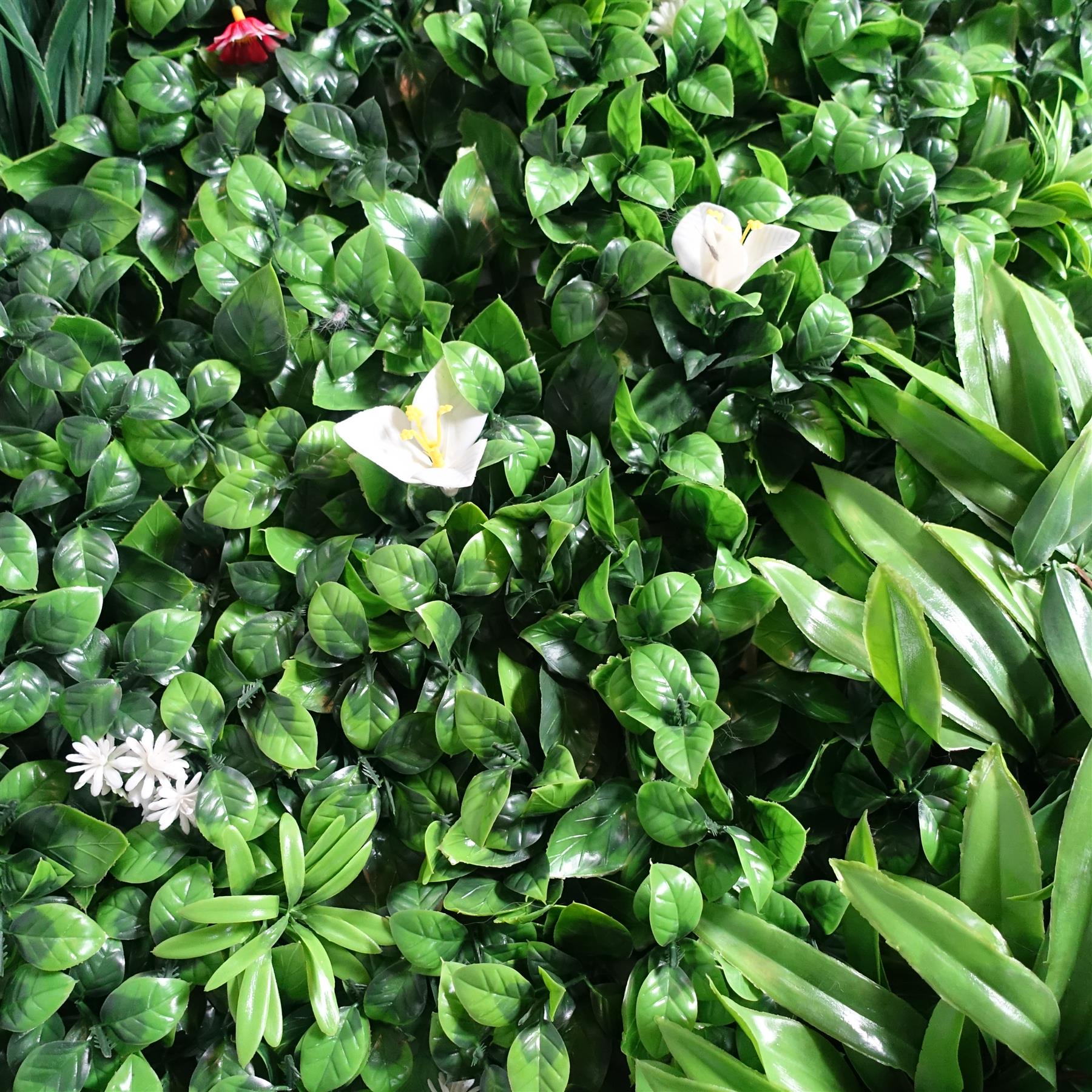 100cm Artificial Mixed Foliage Green Wall Panel Floral Detail Wall – image 4