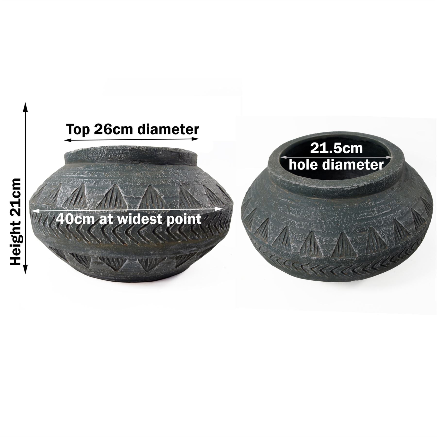 x 40cm Large Grey Gliese Triangle Planter 21cm – image 3