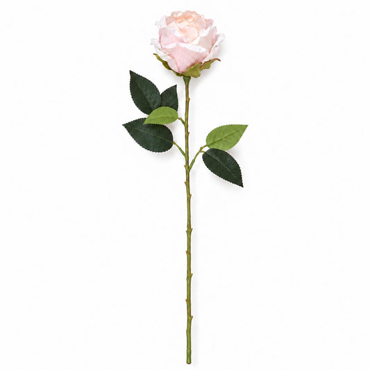 55cm Artificial Light Pink Rose Stem – image 2