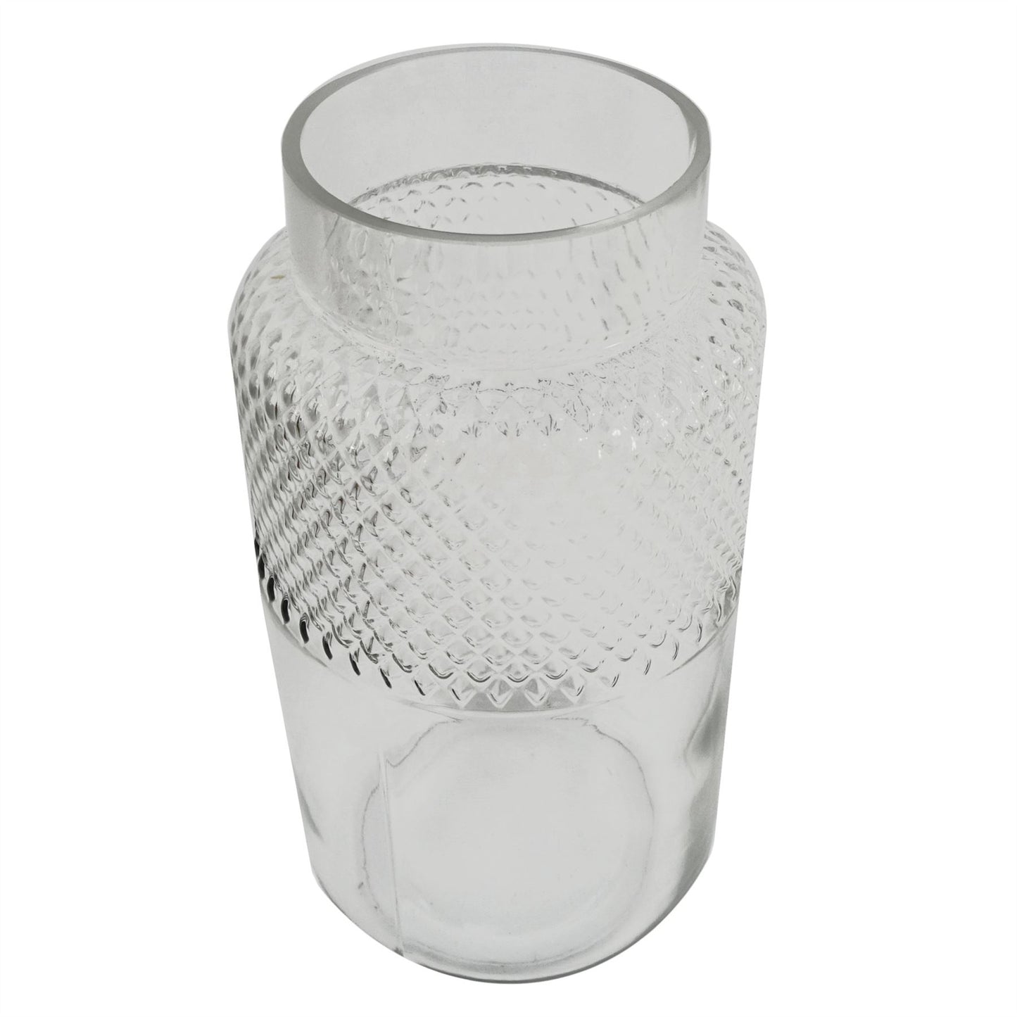 29cm Clear Glass Diamond Vase – image 3