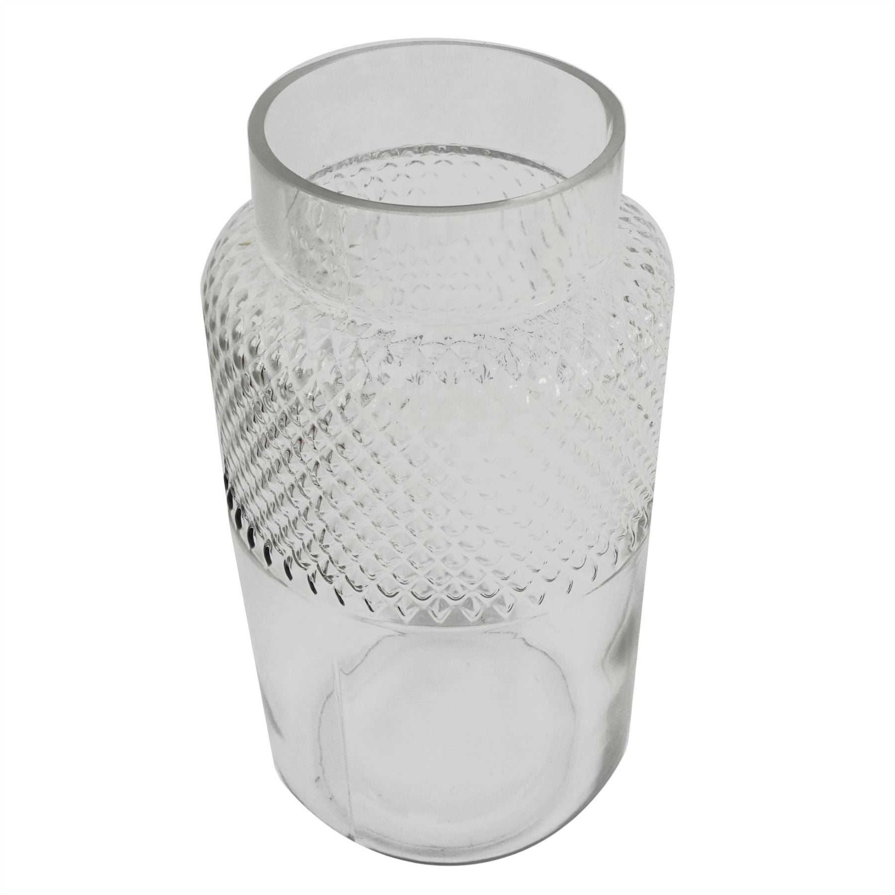29cm Clear Glass Diamond Vase – image 3