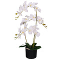 65cm Luxury Artificial Orchid 3 Stems Soft White Plant – image 2