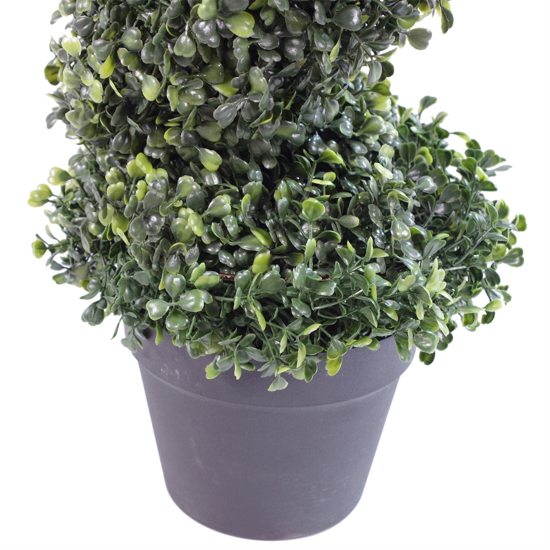 90cm Artificial Boxwood Tower Tree Topiary Spiral Metal Top – image 3