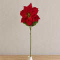 80cm Artificial Luxury Red Velvet Poinsettia Stem