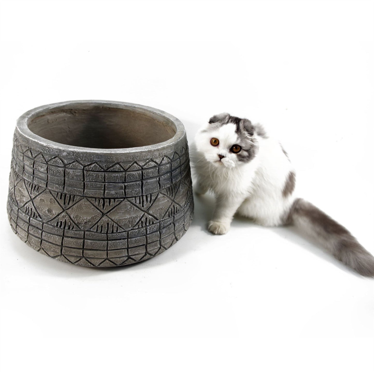 x 37cm Large Grey Gliese Embossed Planter 22cm – image 5
