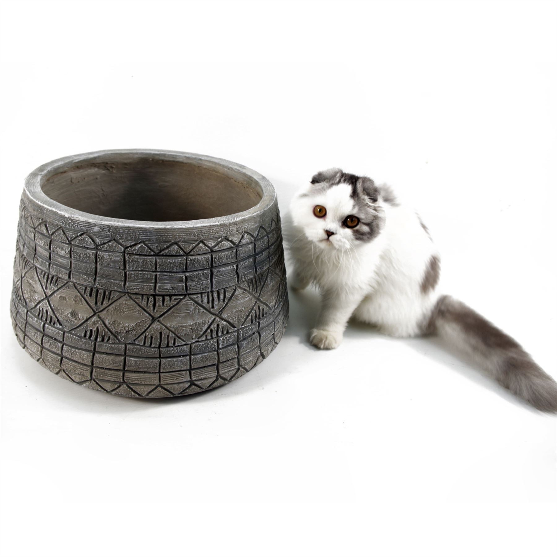 x 37cm Large Grey Gliese Embossed Planter 22cm – image 5