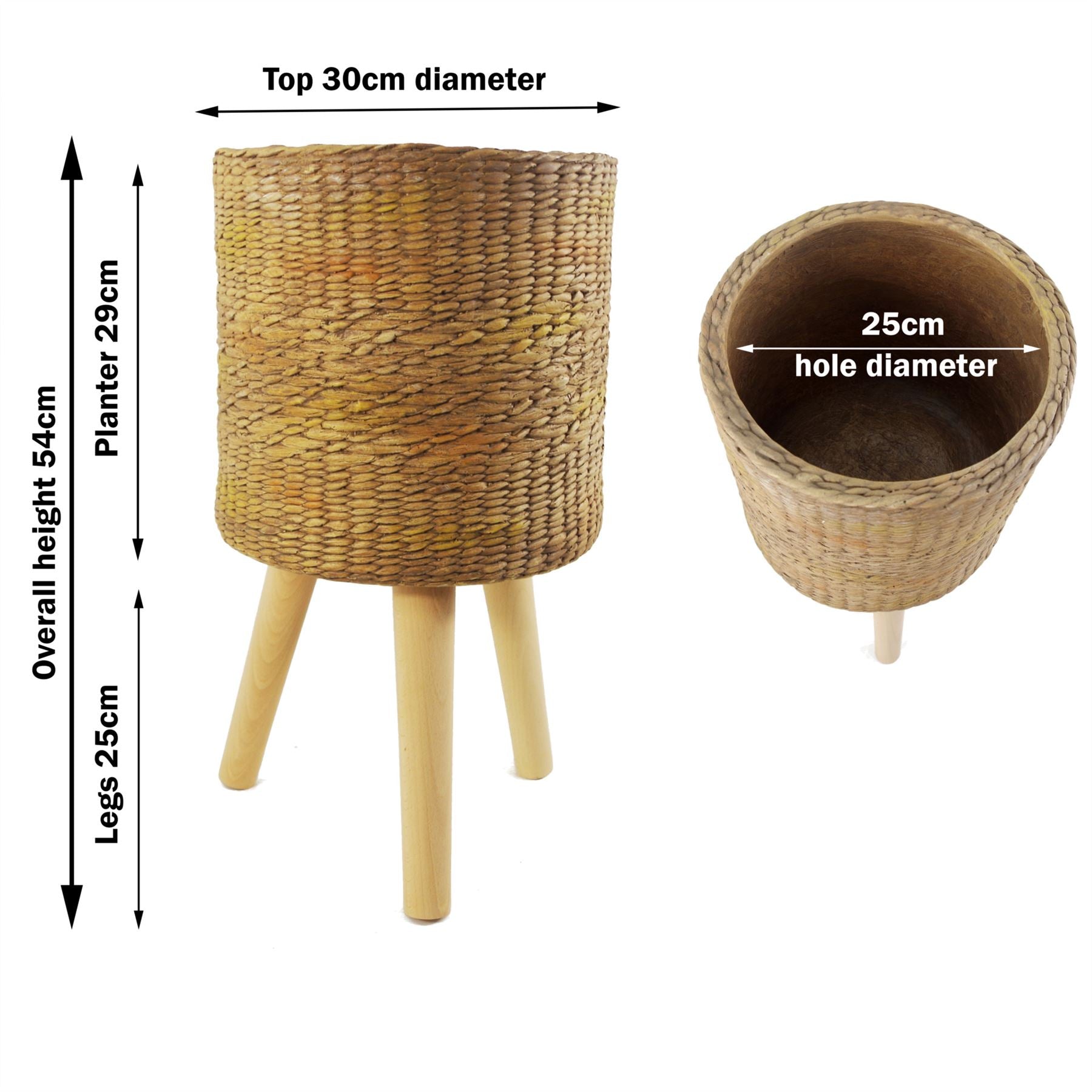 54cm x 30cm Rattan Effect Composite Large Planter – image 4