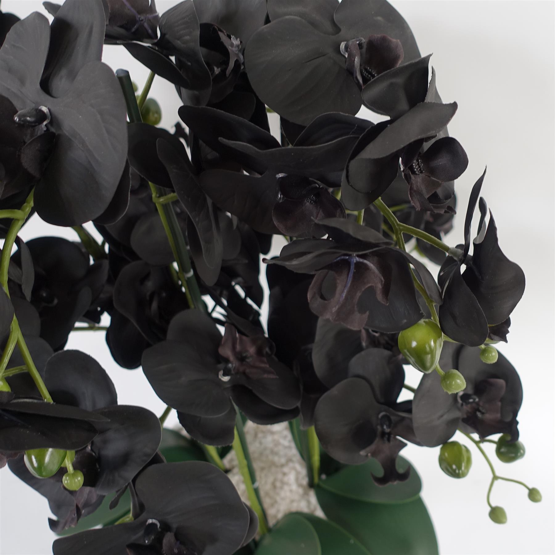 60cm Orchid Artificial Black White Ceramic Planter – image 4