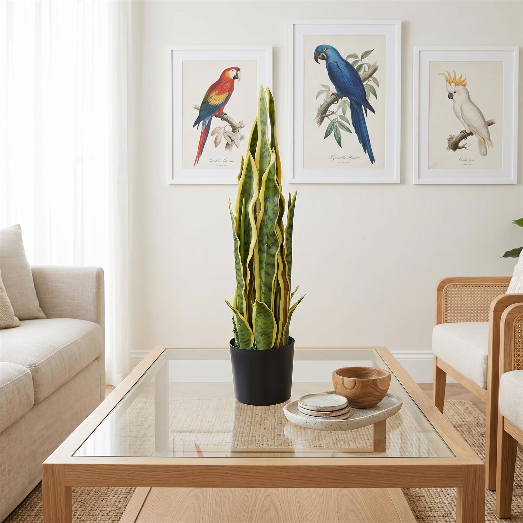 55cm Sansevieria Yellow Green Artificial Indoor Plant – image 4