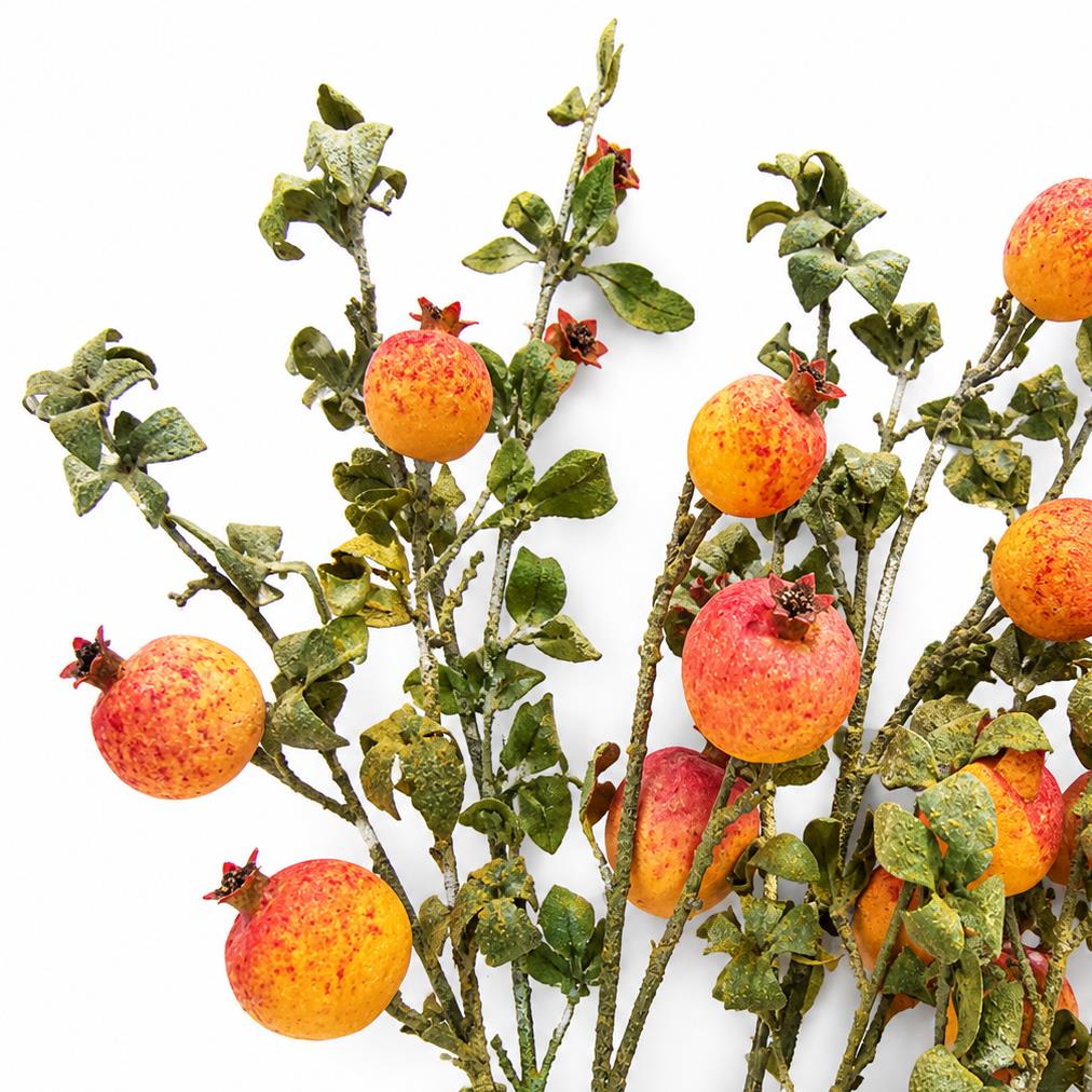 75cm Pomegranate Stem Artificial Yellow – image 2