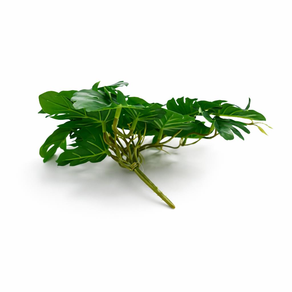 25cm Artificial Realistic Monstera Stem Plant Dark Green – image 3