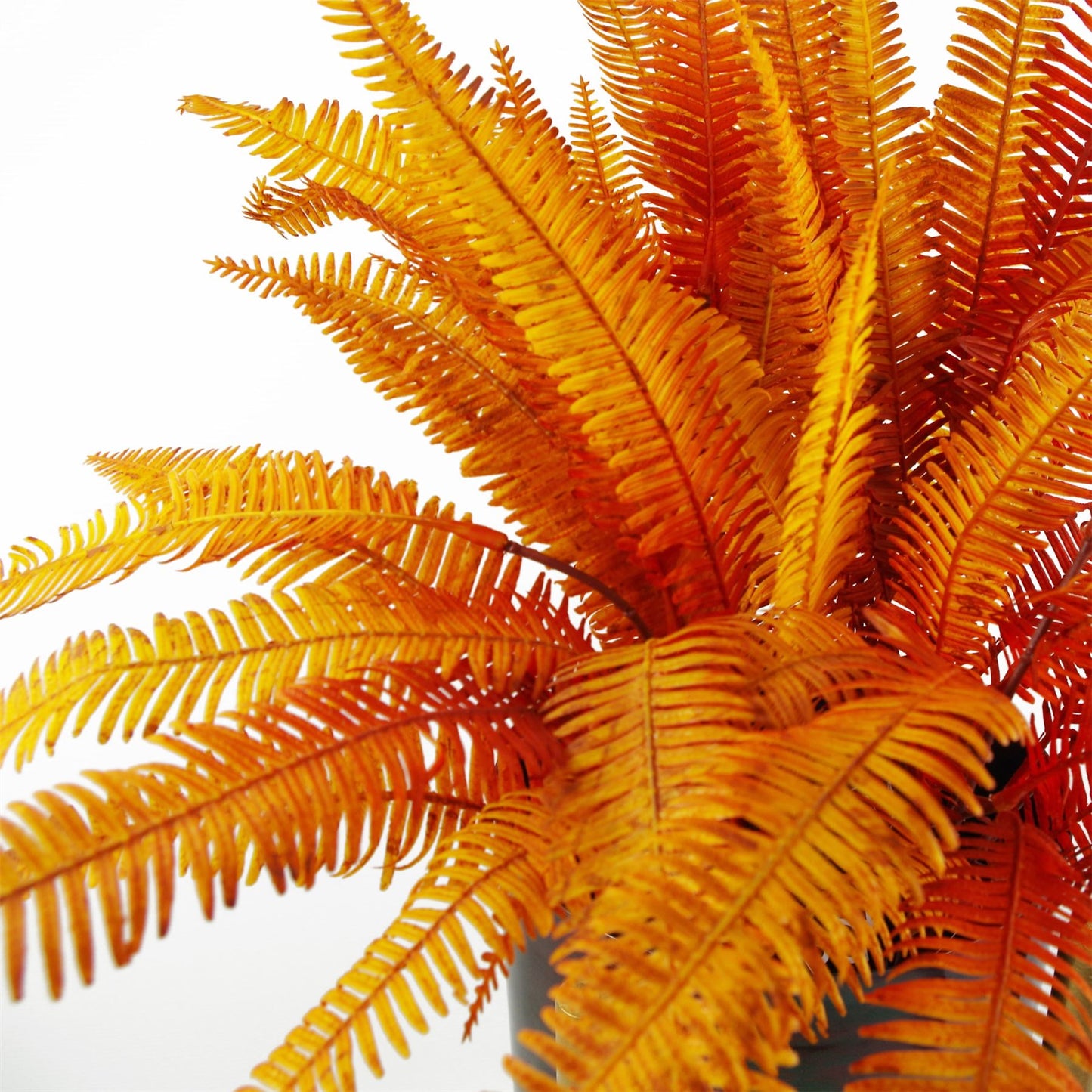 55cm Artificial Autumn Orange Fern Bush Plant – image 4