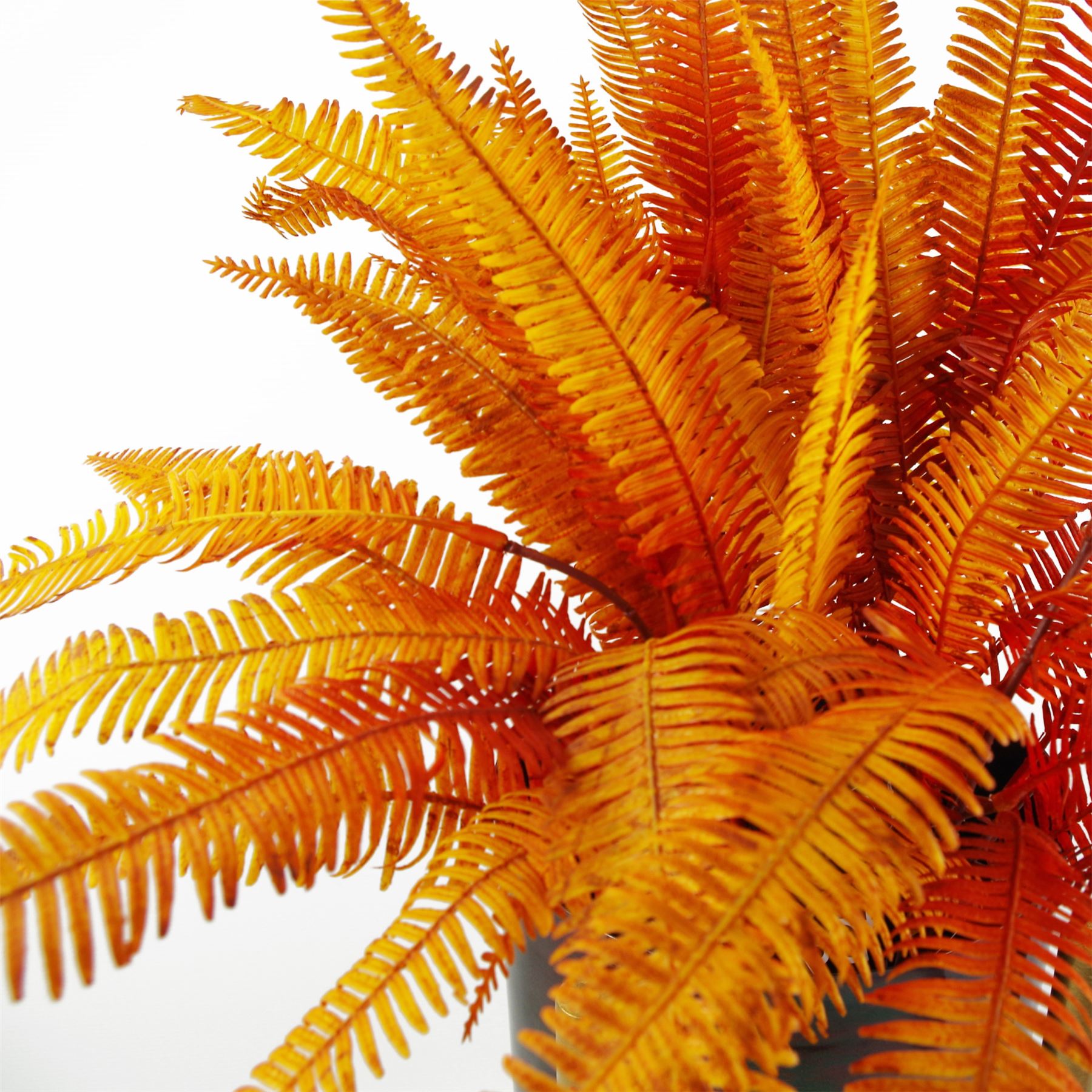 55cm Artificial Autumn Orange Fern Bush Plant – image 4