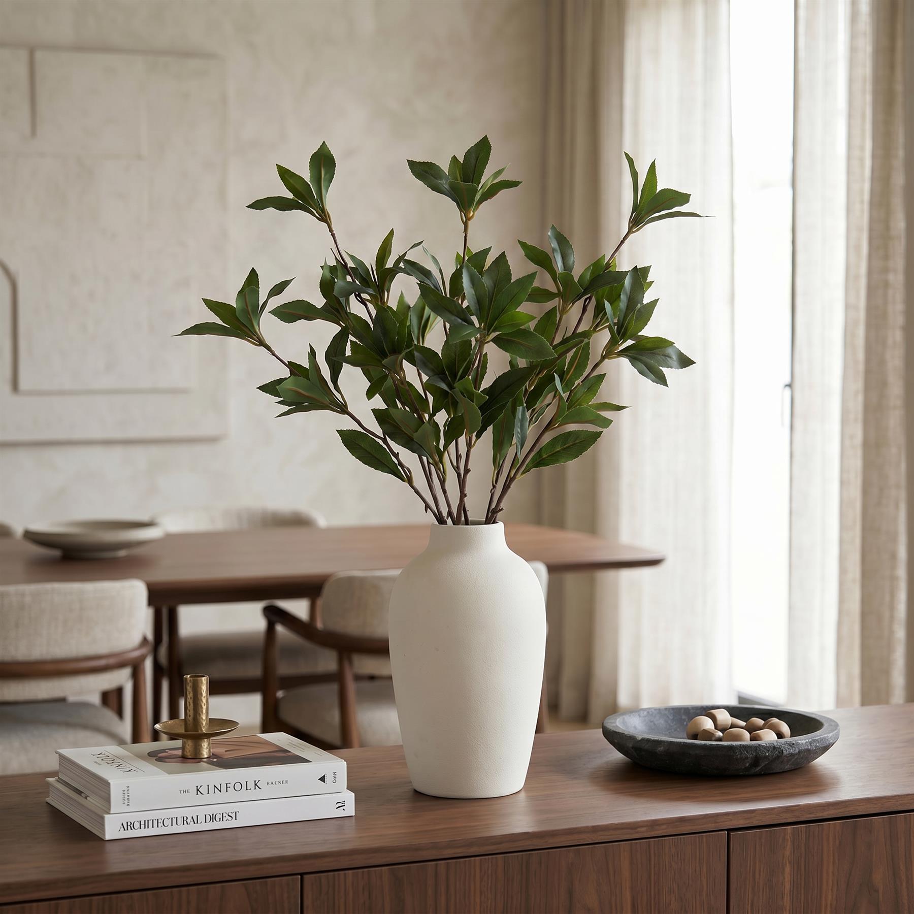 55cm Artificial Laurel Leaf Spray Stem – image 2