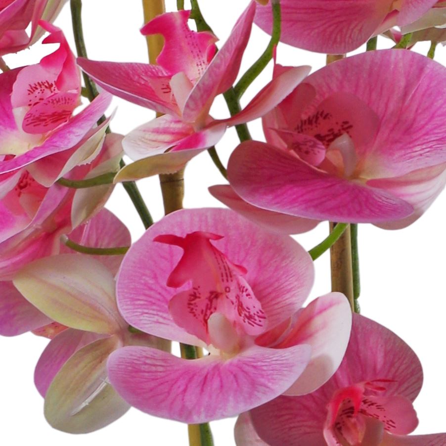 70cm Artificial Orchid Light Pink with Black Ceramic Planter – image 2