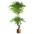150cm Twisted Trunk Artificial Fruticosa Ficus Tree Copper Planter