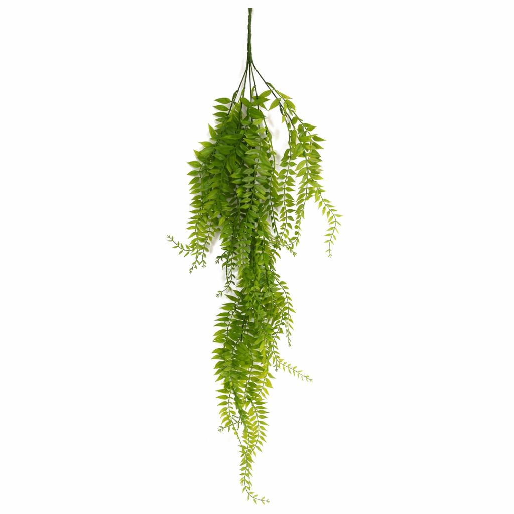 100cm Artificial Trailing Green Leaf Hanging Fern Plant Wired Stems – image 5