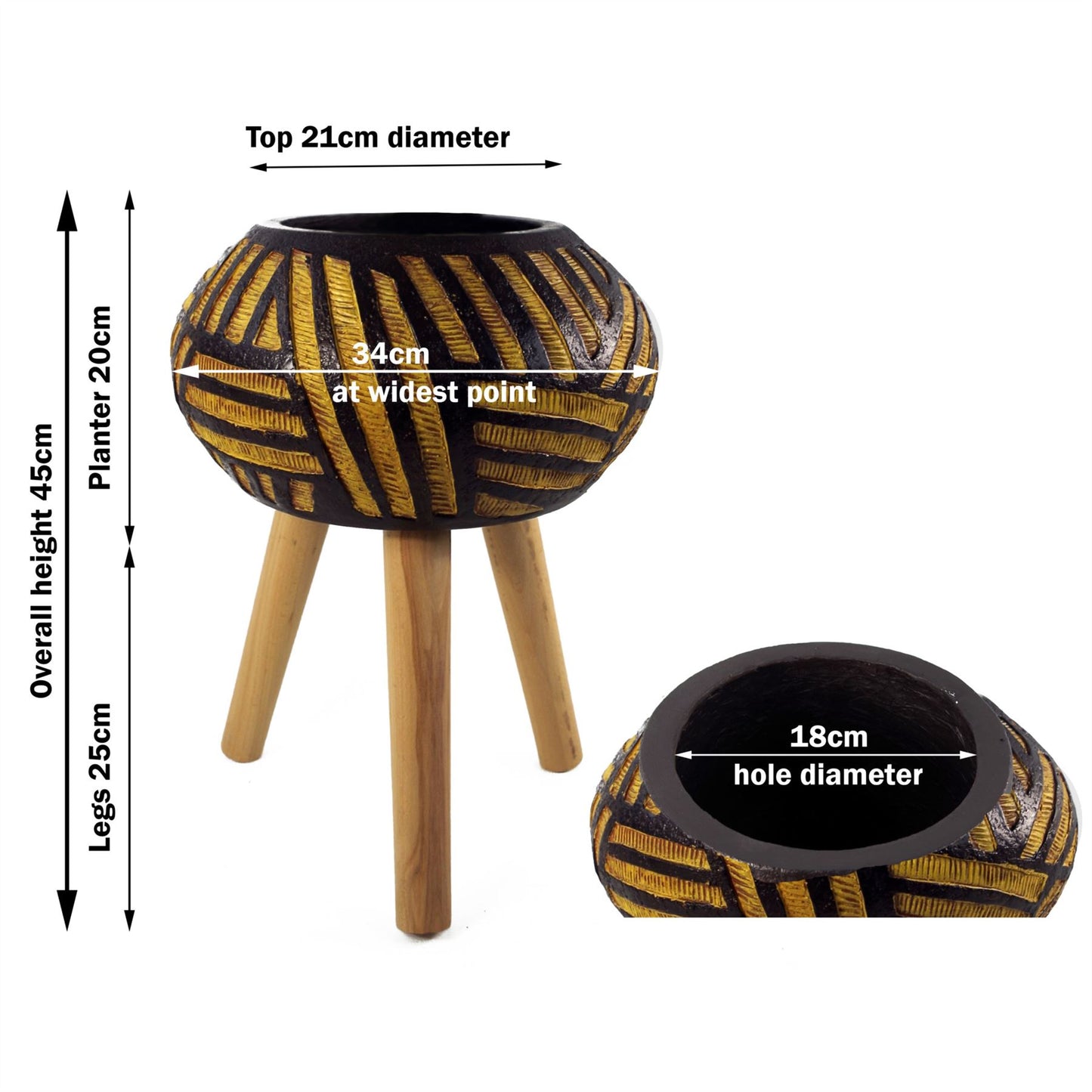 x 34cm Bali Composite Oval Large Planter 45cm – image 3