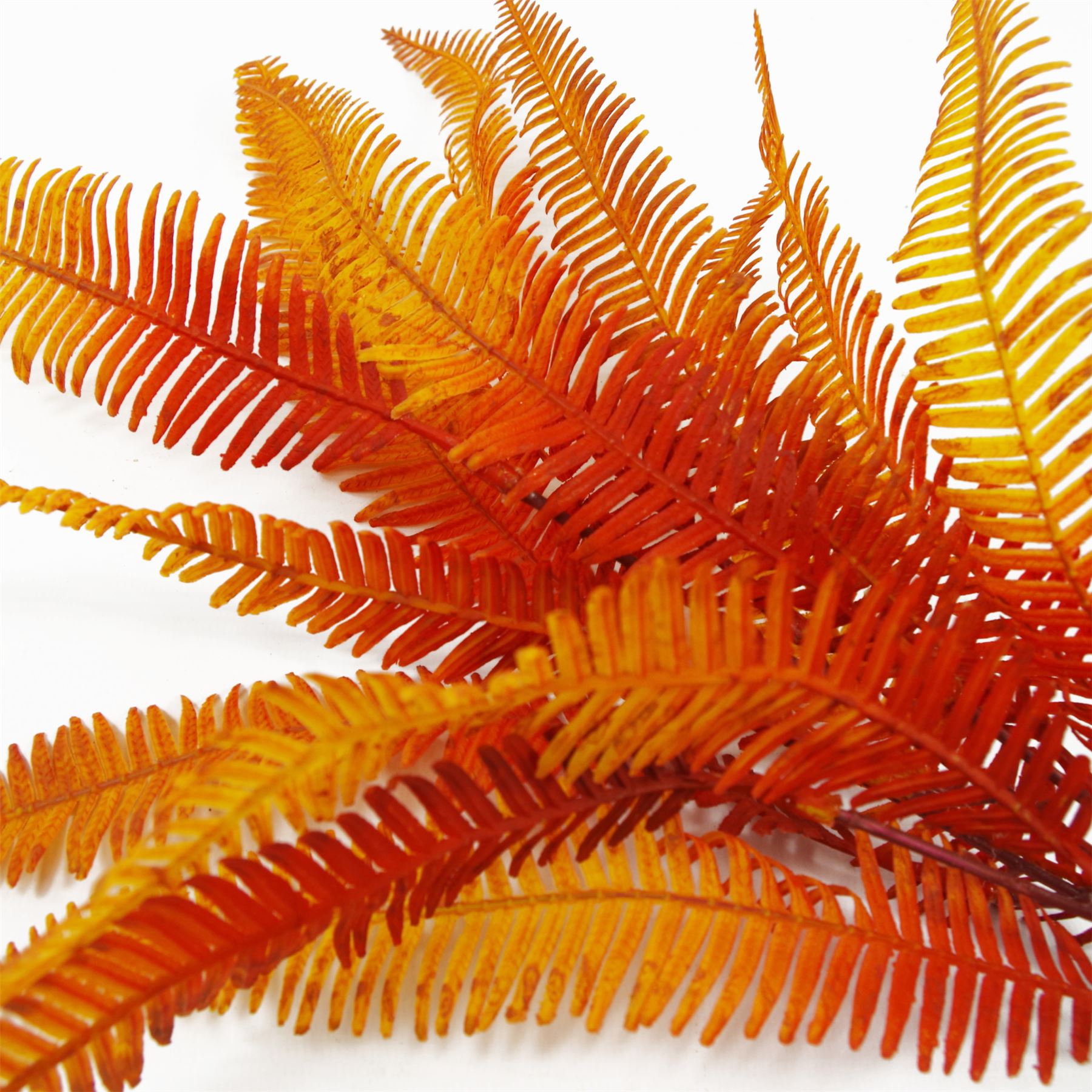 55cm Artificial Autumn Orange Fern Bush Plant – image 6