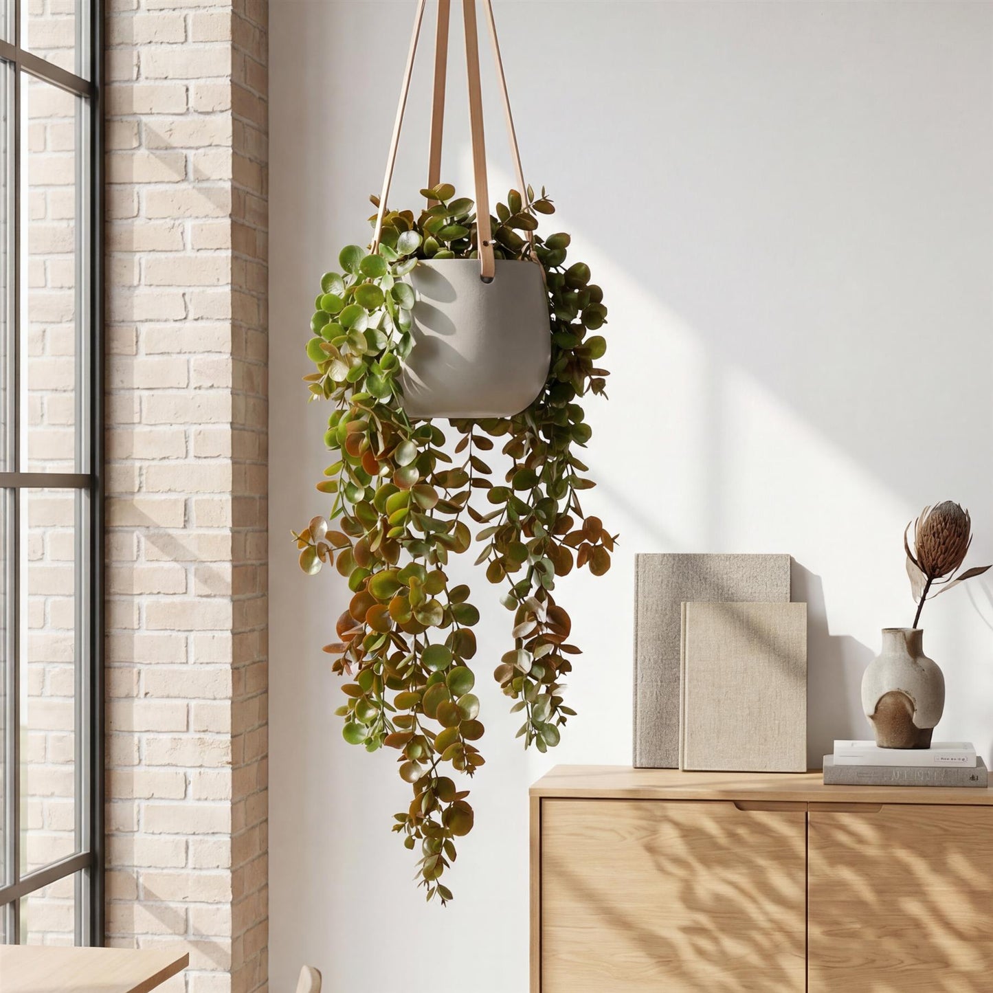 75cm Artificial Trailing Round Leaf Foliage Plant Autumn Green Bronze – image 4