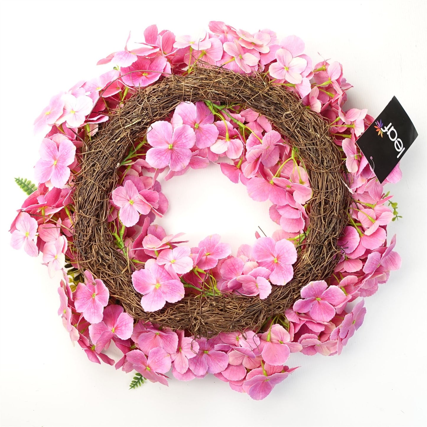 Artificial 40cm Pink Floral Blossom Wreath – image 4
