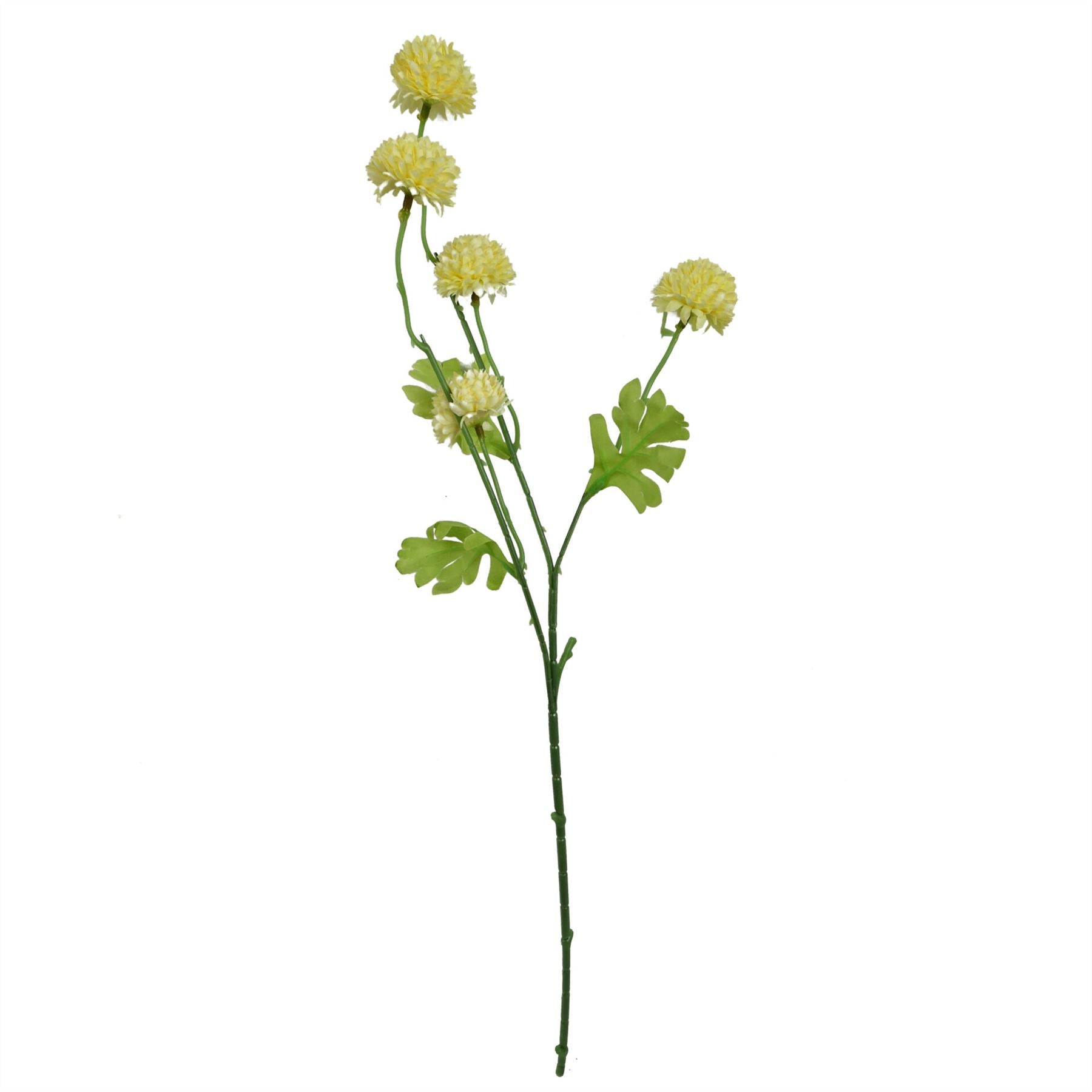 50cm Dahlia Pompom Yellow Artificial Stem – image 2