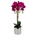 52cm Artificial Orchid Large Dark Pink Silver