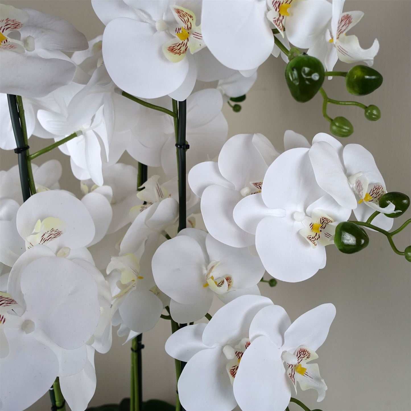 Artificial 60cm Orchid White Black Ceramic Planter – image 3