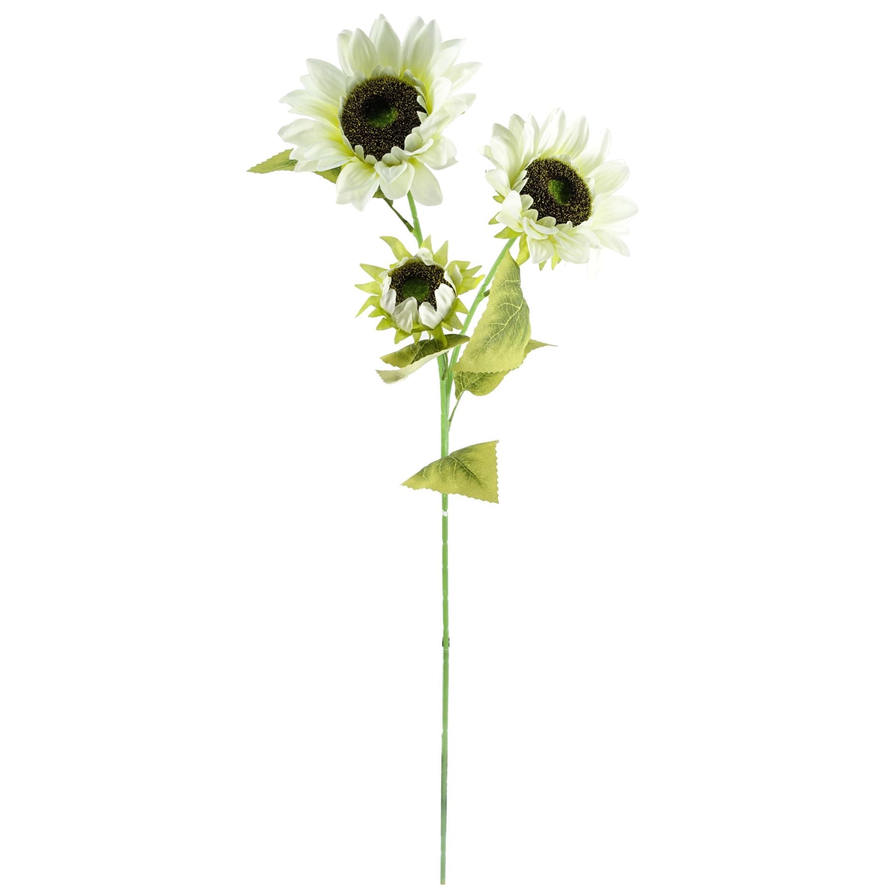80cm Artificial White and Yellow Sunflower Mix Glass Vase – image 2