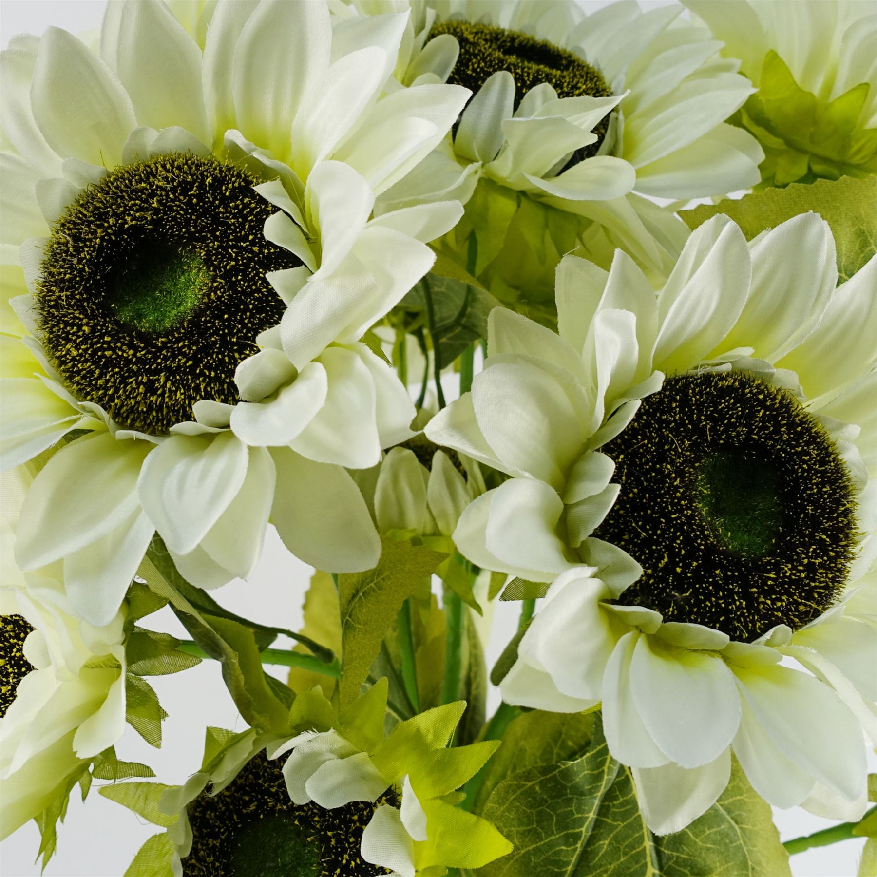 88cm White Artificial Sunflower 3 heads – image 2