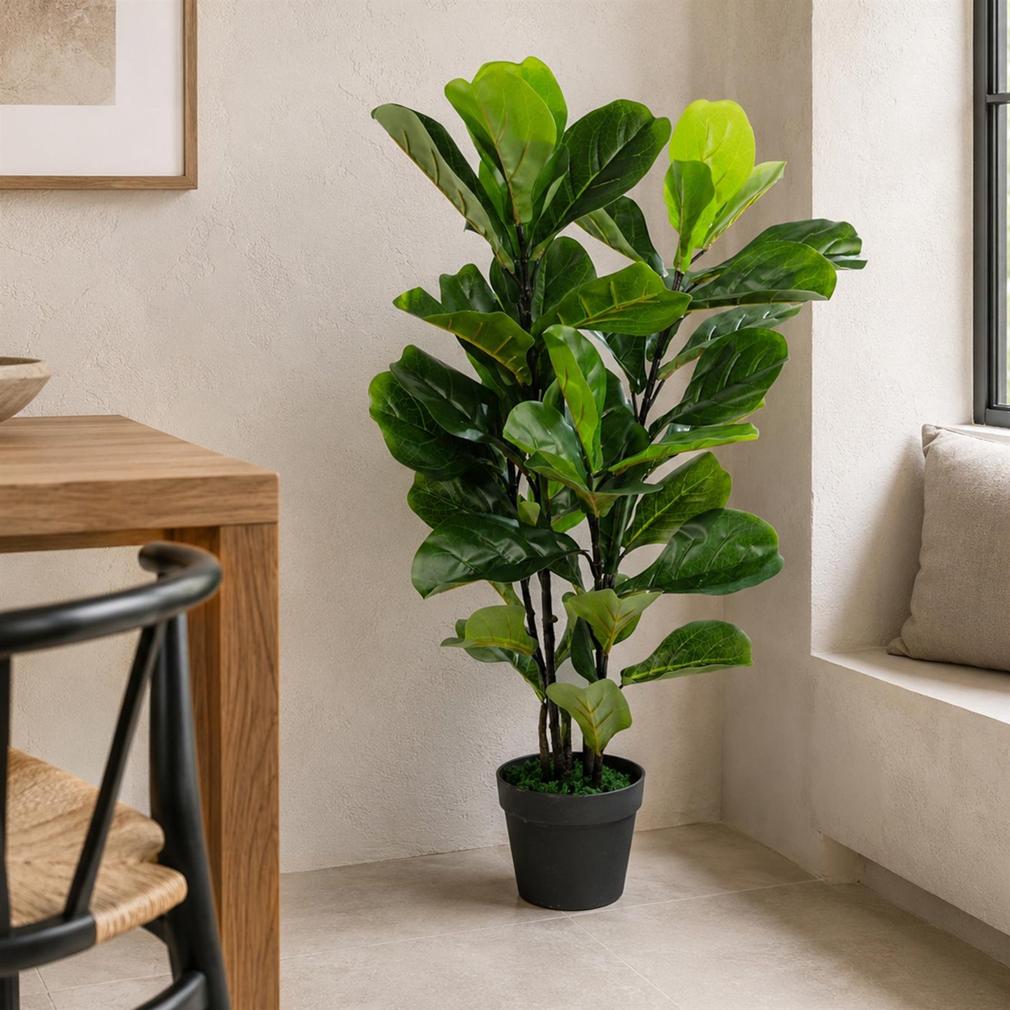 90cm Large Artificial Fiddle Fig Tree Ficus Lyrata Plant – image 2