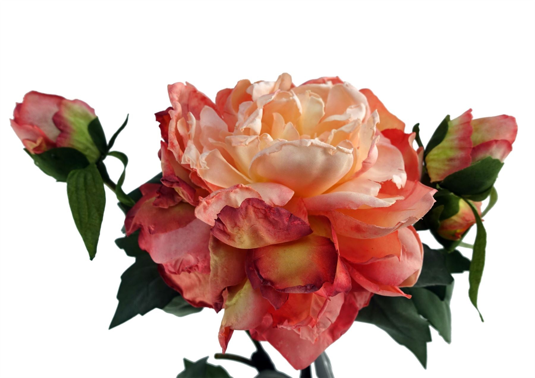 60cm Peony Artificial Flower Pink 1 Flower 3 Buds – image 3
