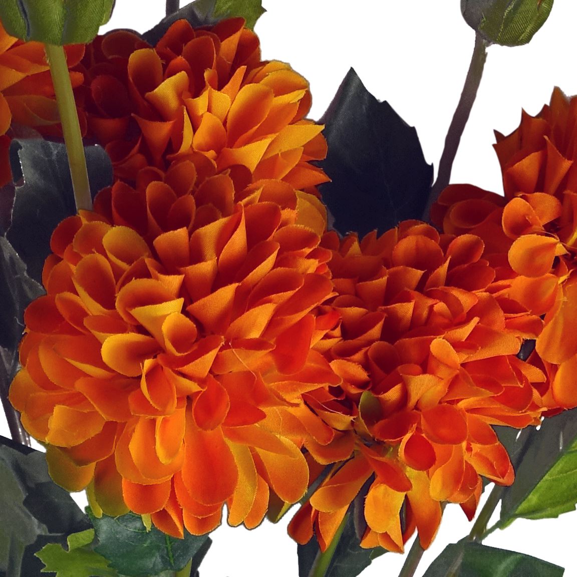 75cm Artificial Dahlia PomPom Flowers Orange – image 3