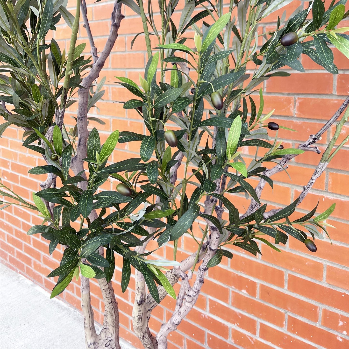 250cm XXL Artificial Olive Tree with Decorative Planter – image 3