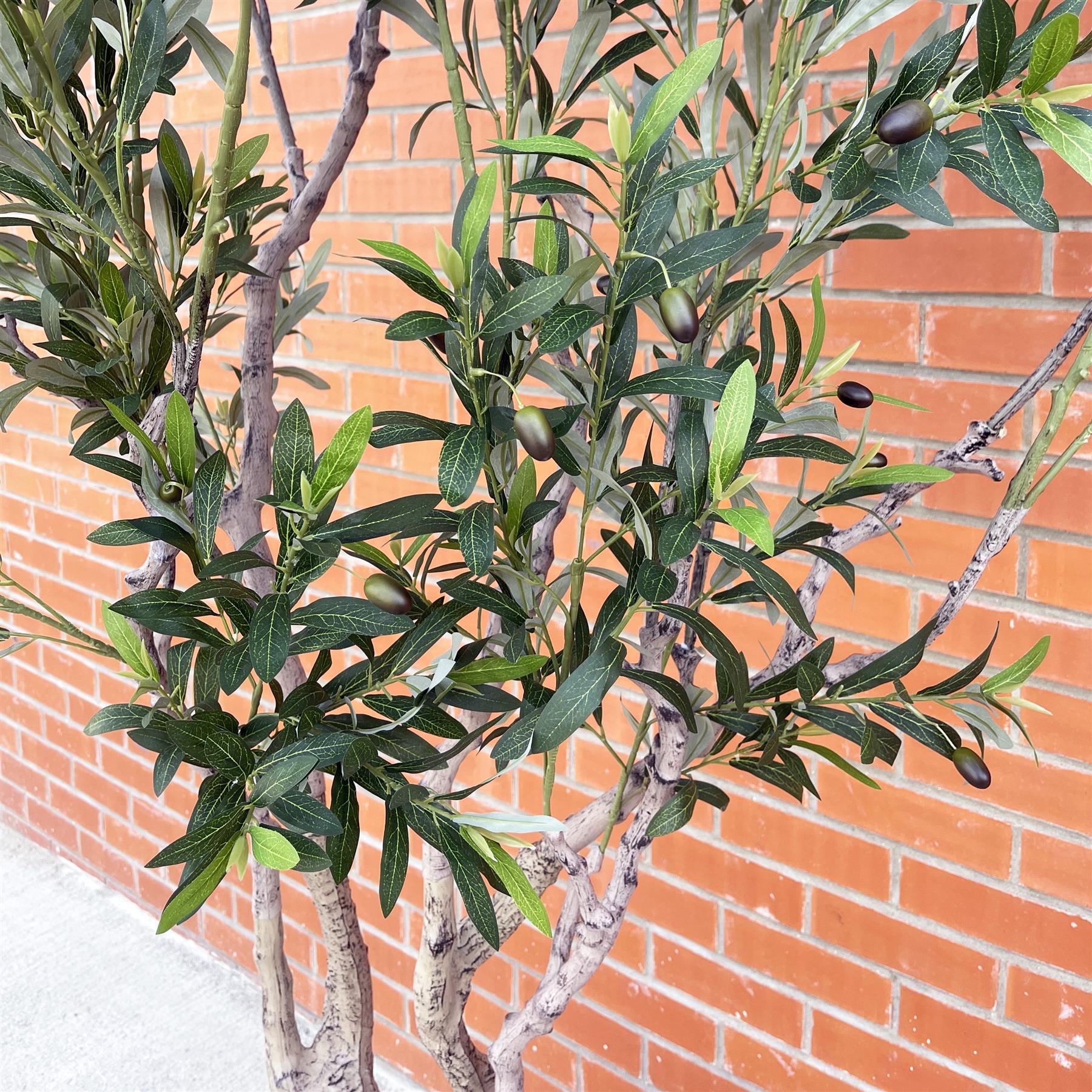 250cm XXL Artificial Olive Tree with Decorative Planter – image 3
