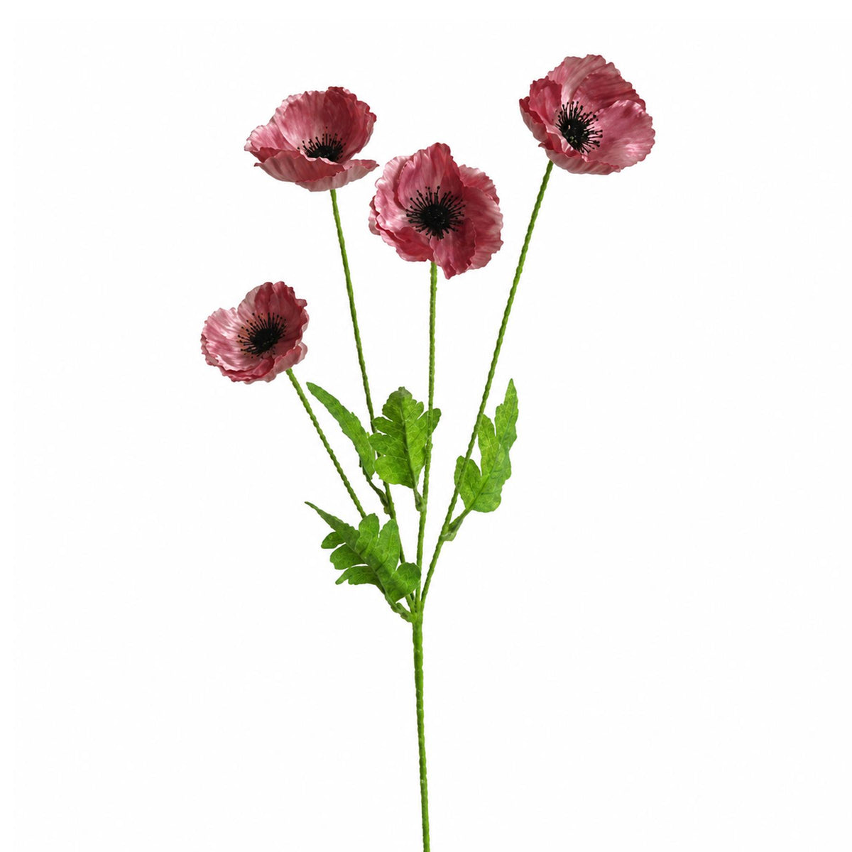 60cm Artificial Purple Poppy Spray - 4 Flowers