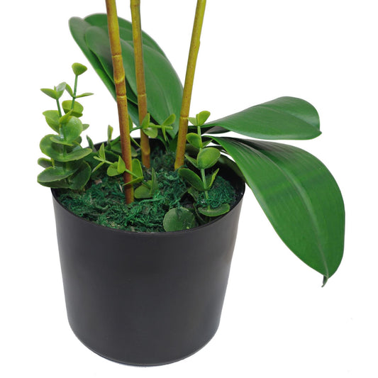 60cm Artificial Luxury Orchid -Triple Stem Pink Realistic Plant – image 2